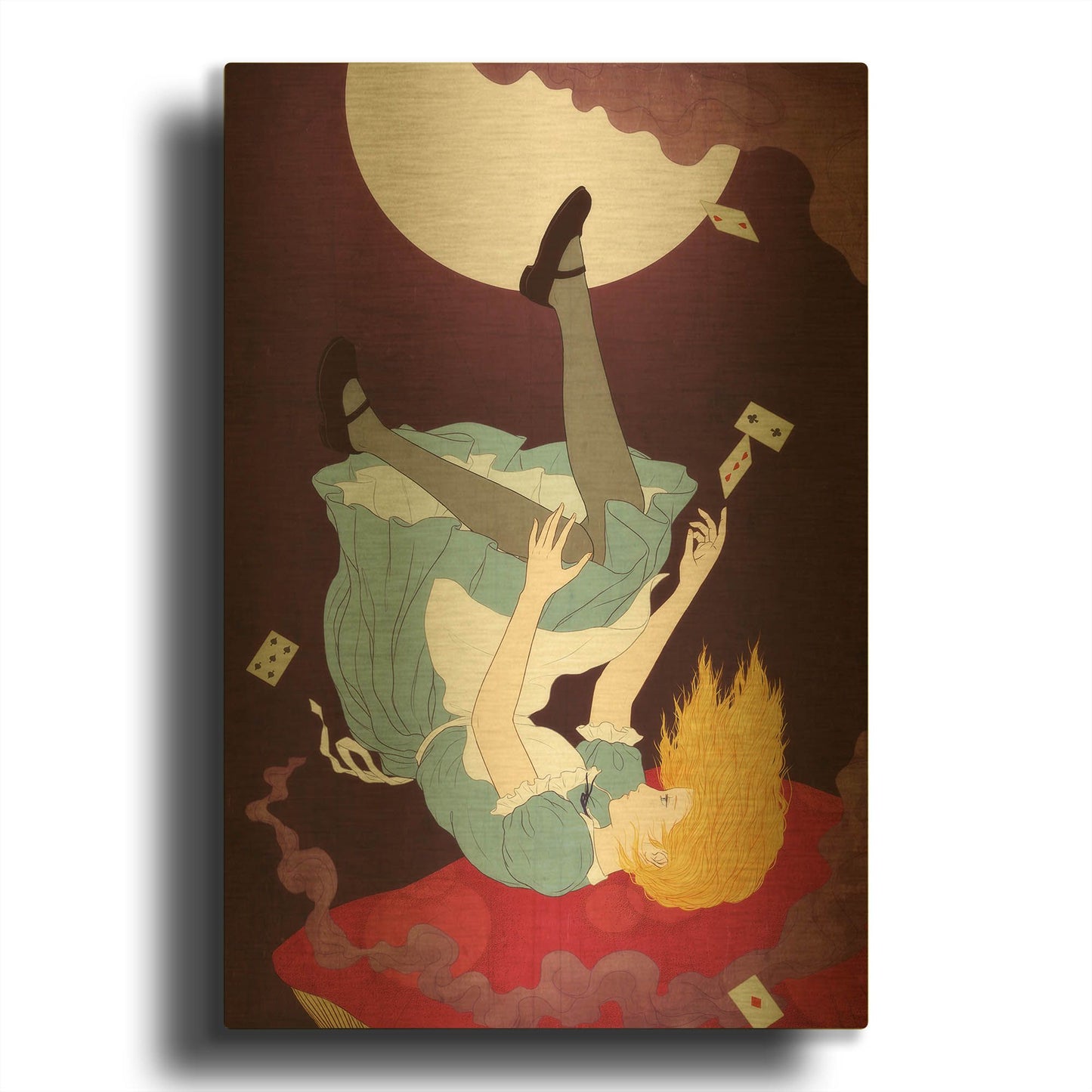 'Alice in Wonderland' By Sai Tamiya Gold Metal Wall Art