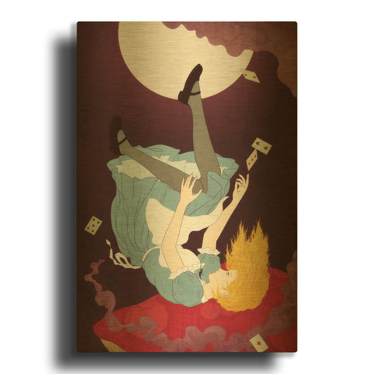 'Alice in Wonderland' By Sai Tamiya Gold Metal Wall Art