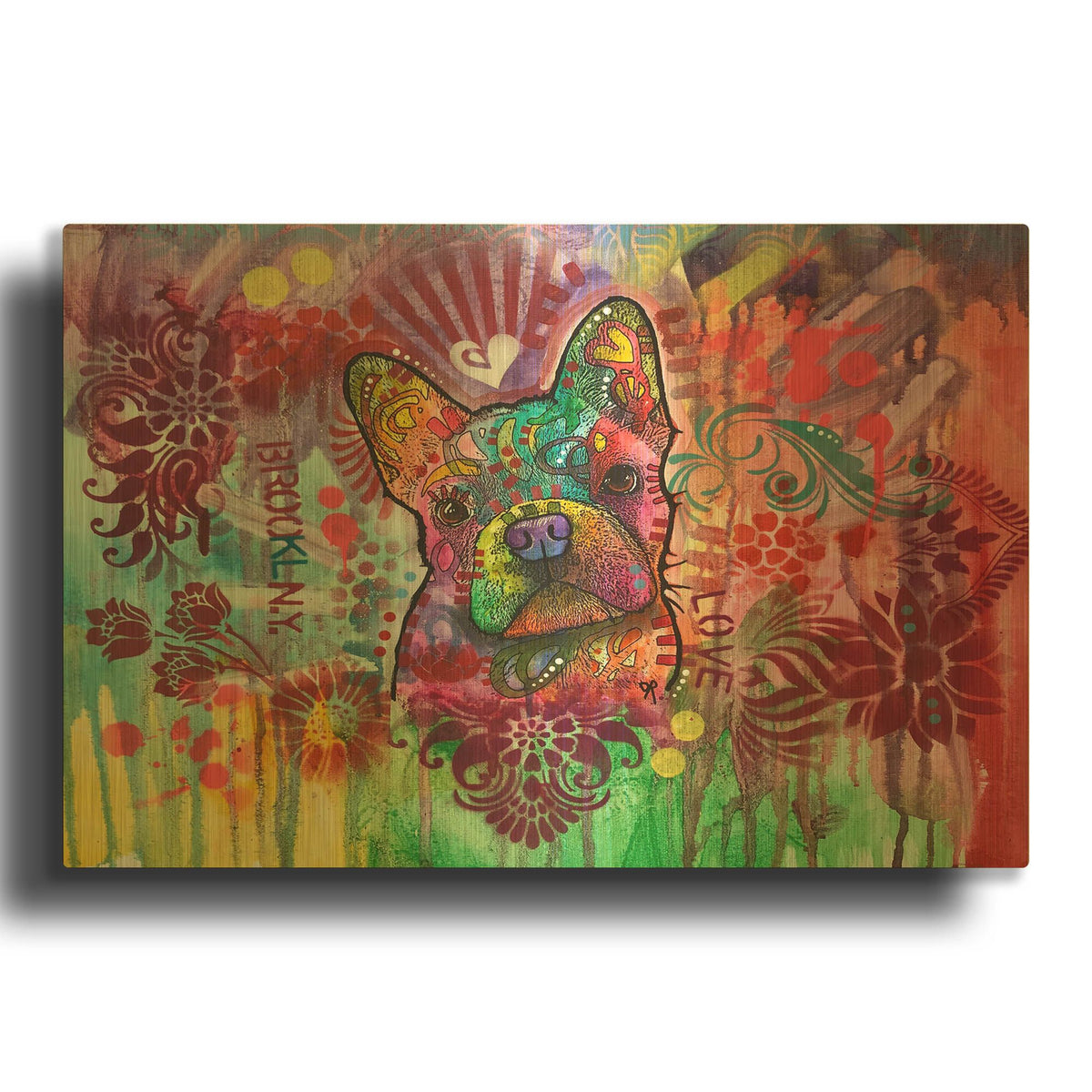 'Frenchie Jacket' By Dean Russo Gold Metal Wall Art