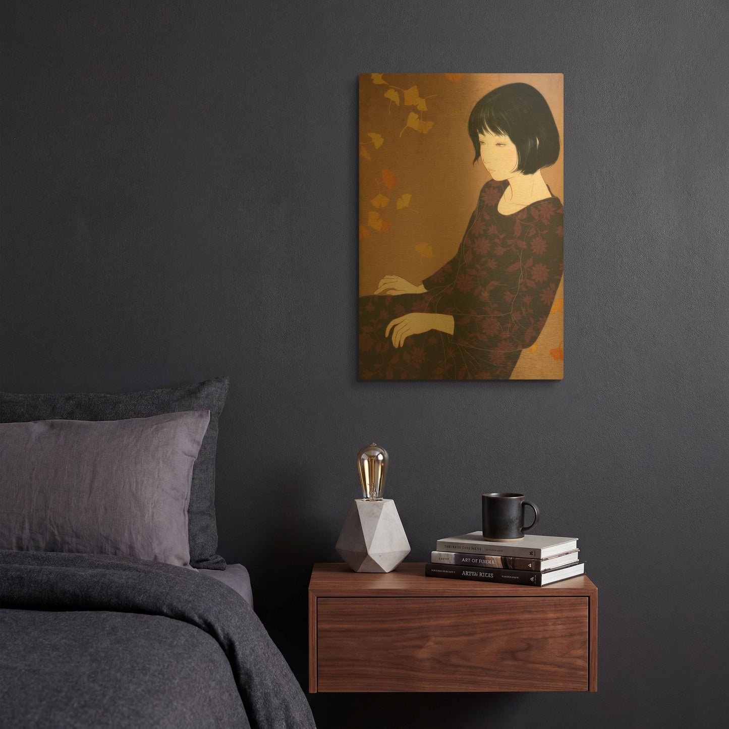 'Autumn' By Sai Tamiya Gold Metal Wall Art