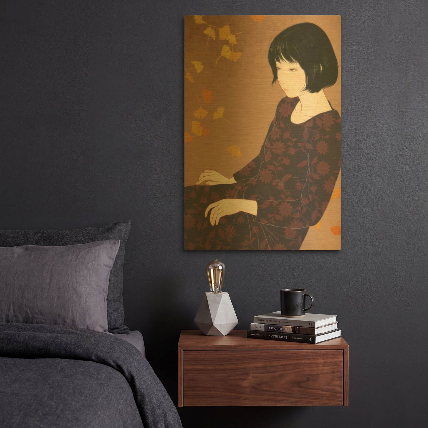 'Autumn' By Sai Tamiya Gold Metal Wall Art