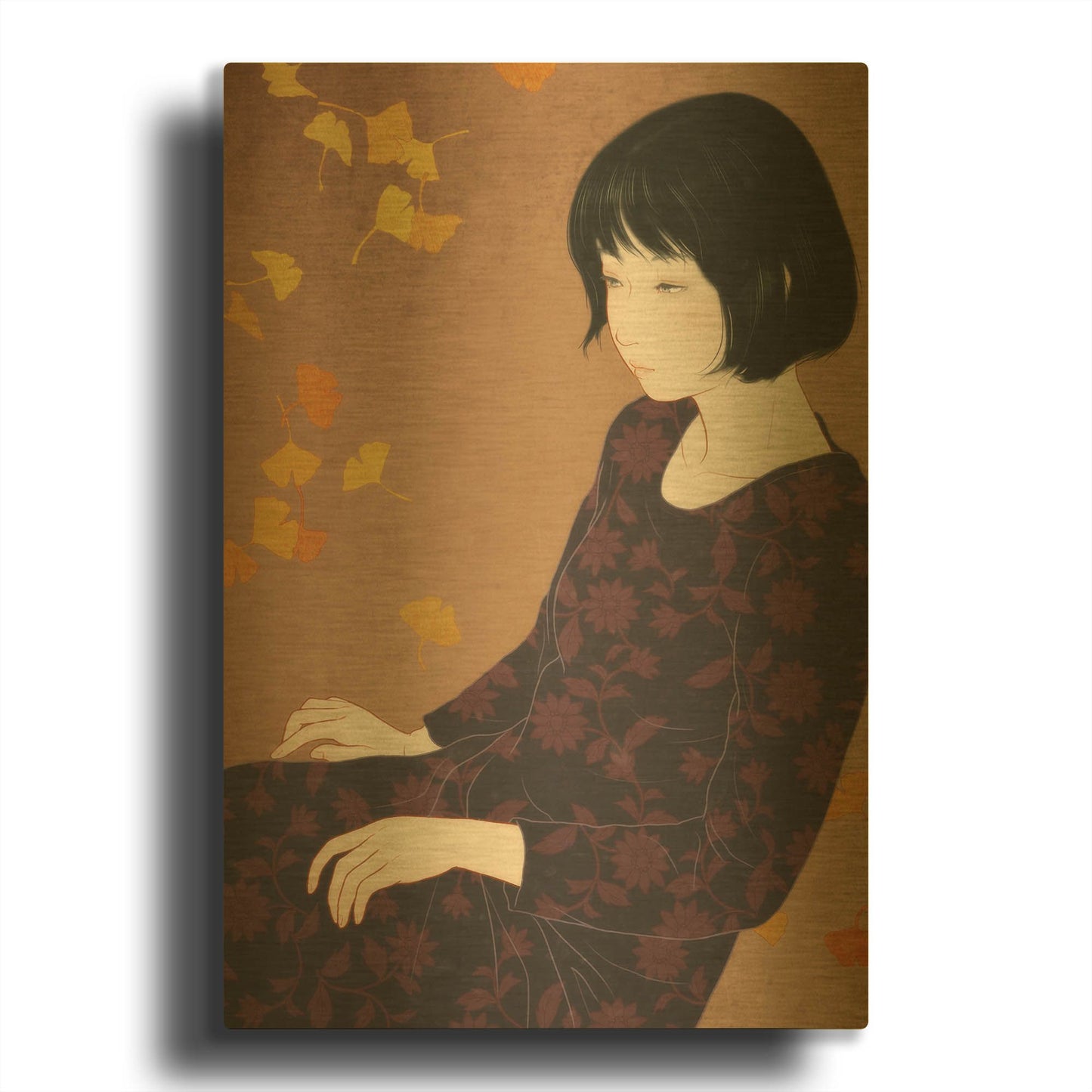 'Autumn' By Sai Tamiya Gold Metal Wall Art