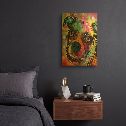'Boxer Cubism 2' By Dean Russo Gold Metal Wall Art