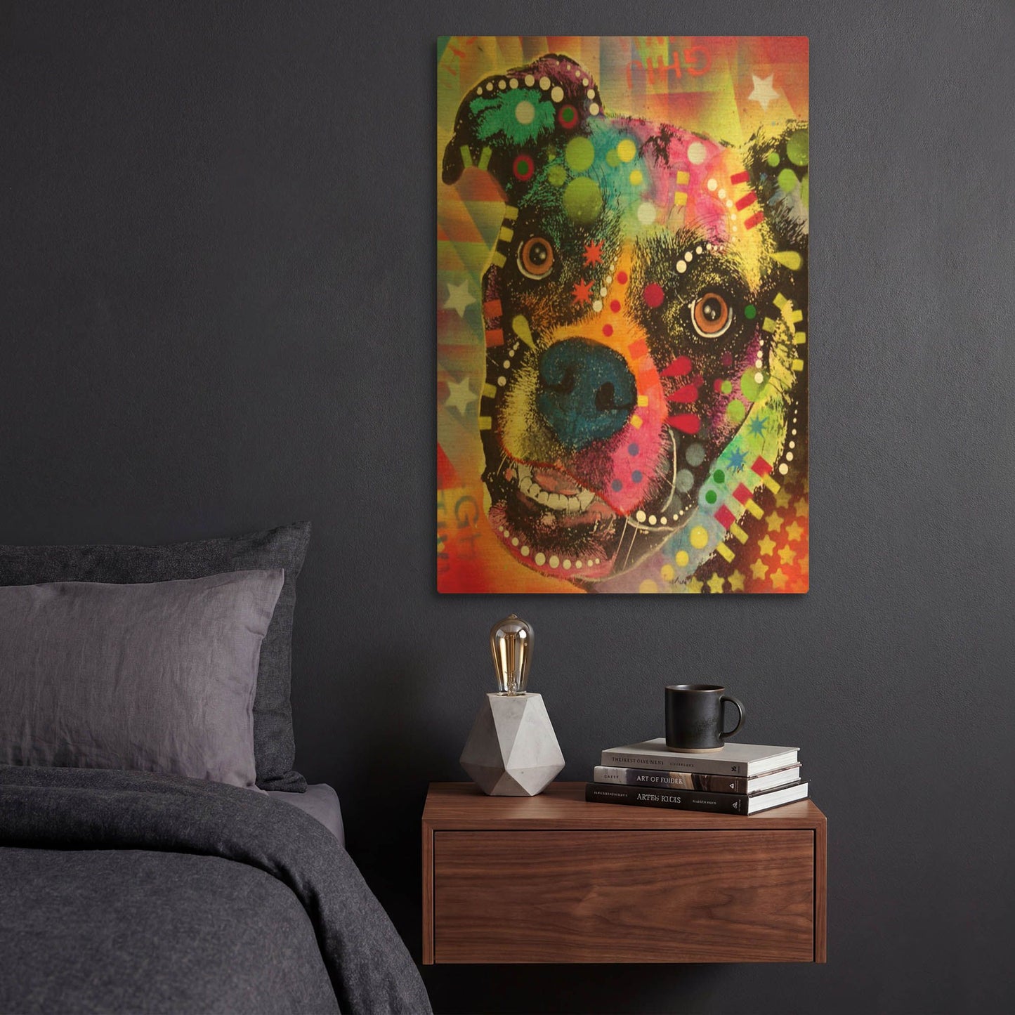 'Boxer Cubism 2' By Dean Russo Gold Metal Wall Art