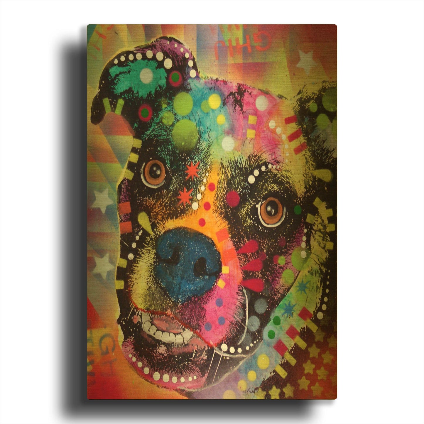 'Boxer Cubism 2' By Dean Russo Gold Metal Wall Art