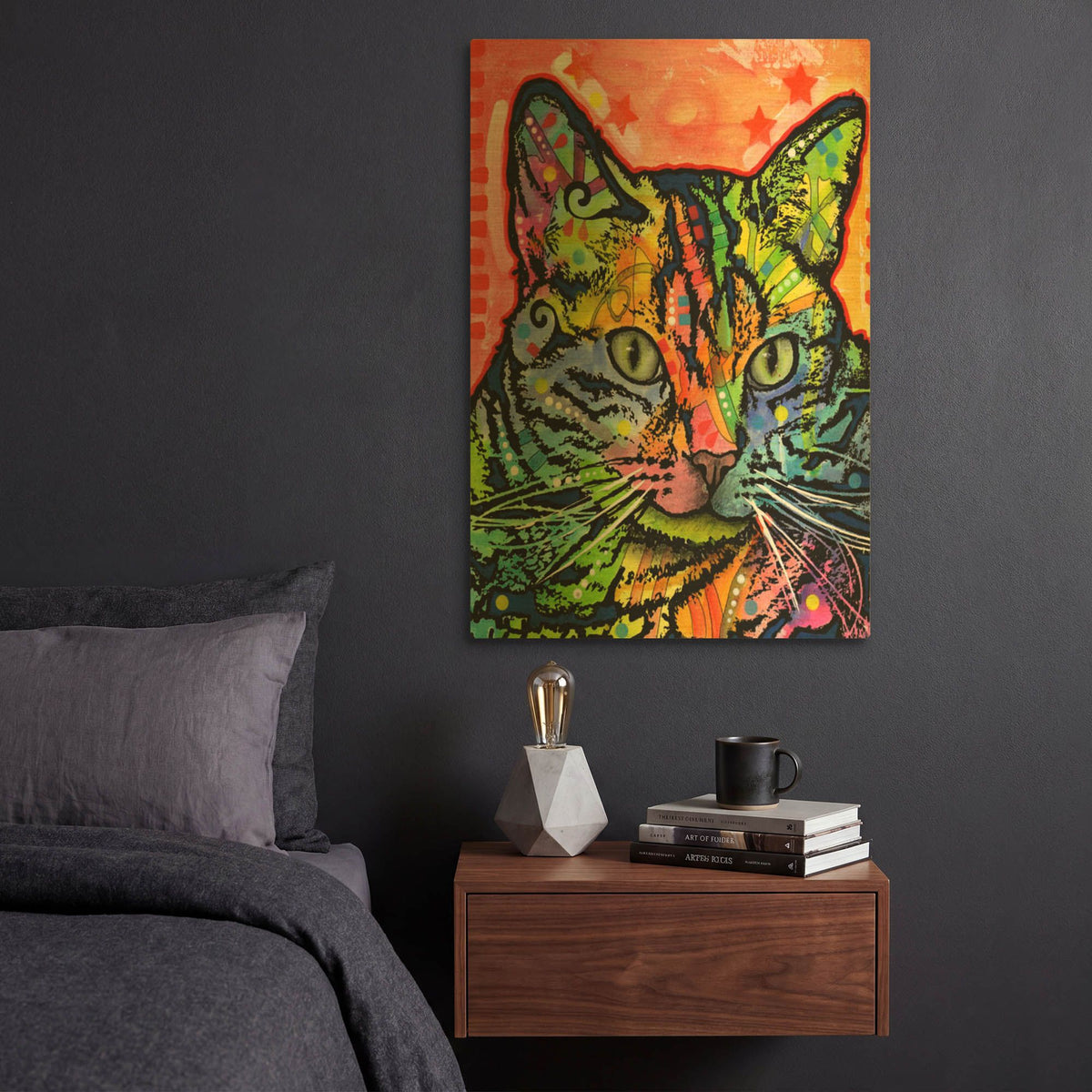 'Cat' By Dean Russo Gold Metal Wall Art