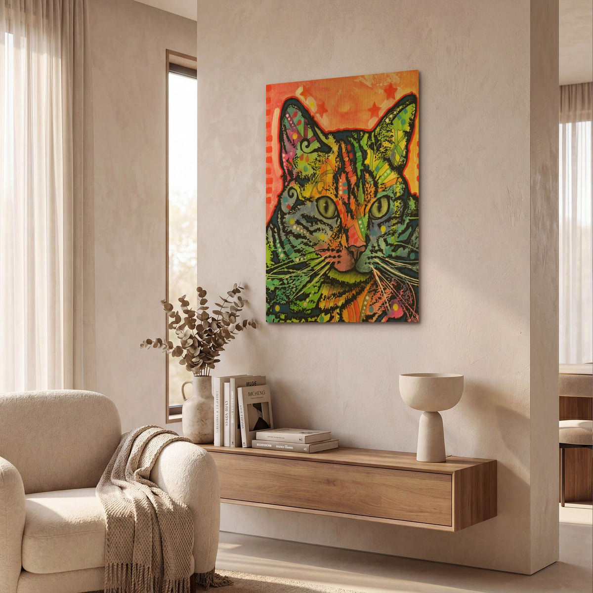 'Cat' By Dean Russo Gold Metal Wall Art