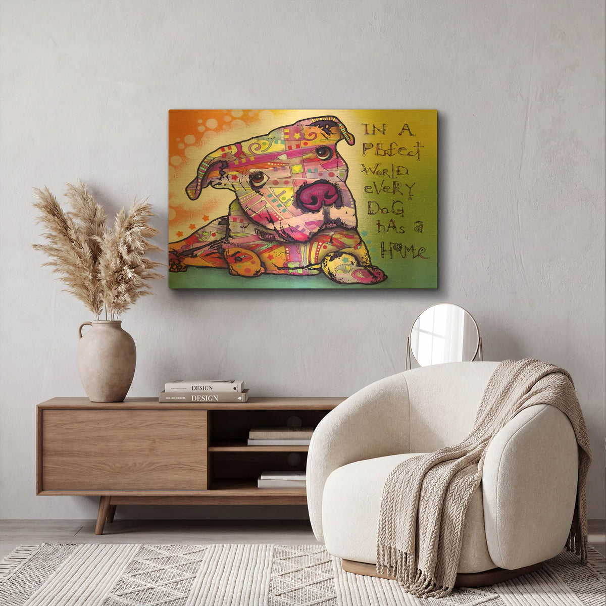 'Firu 2' By Dean Russo Gold Metal Wall Art