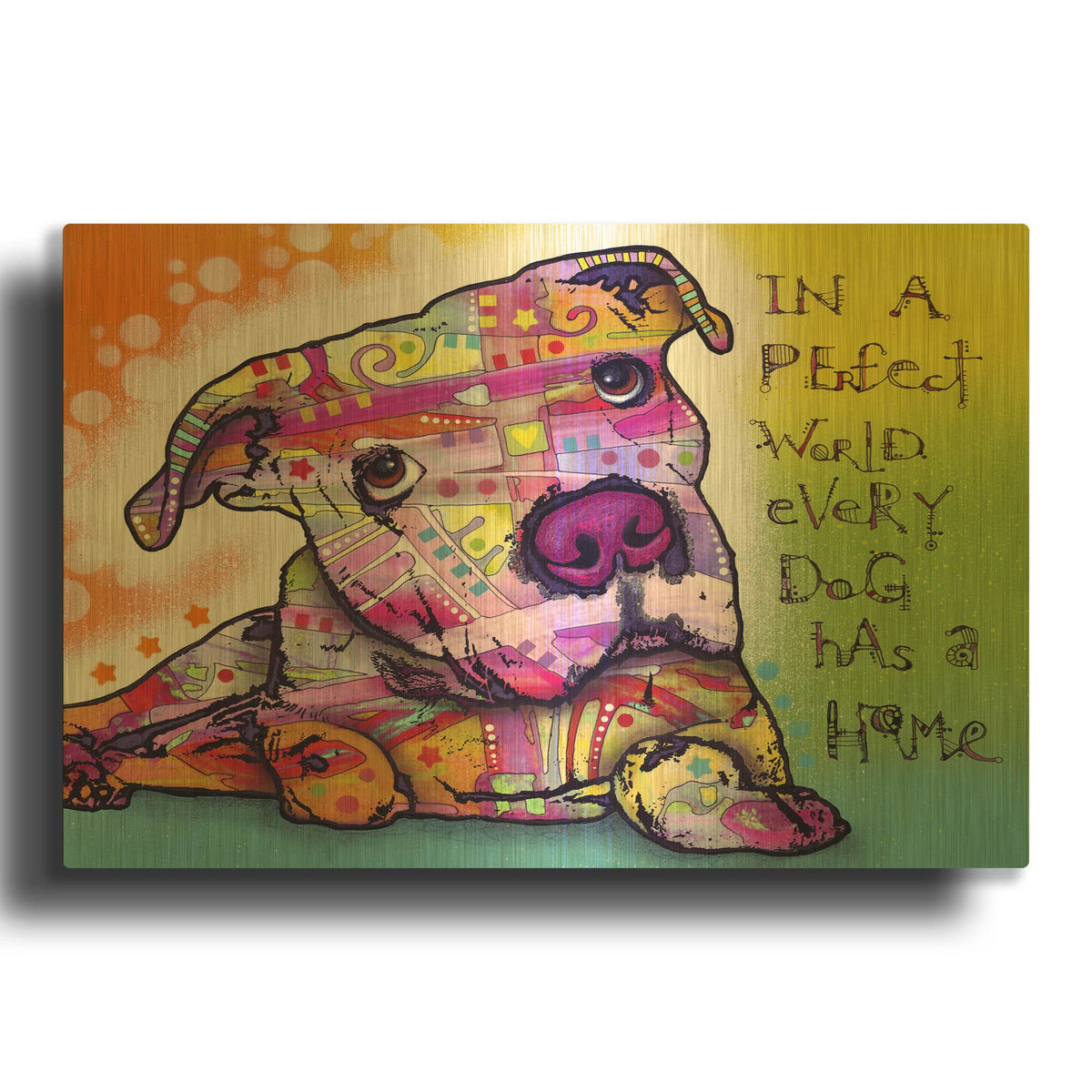 'Firu 2' By Dean Russo Gold Metal Wall Art