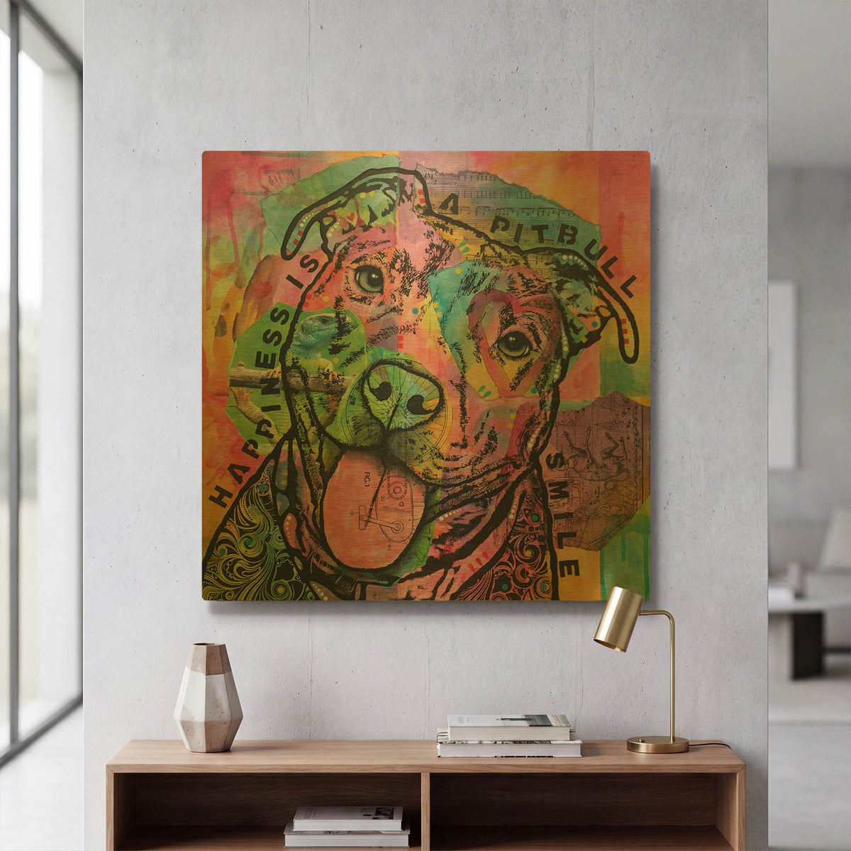 'Happiness Saatchi' By Dean Russo Gold Metal Wall Art