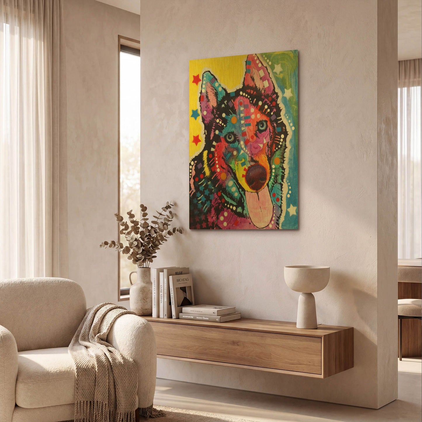 'Husky' By Dean Russo Gold Metal Wall Art