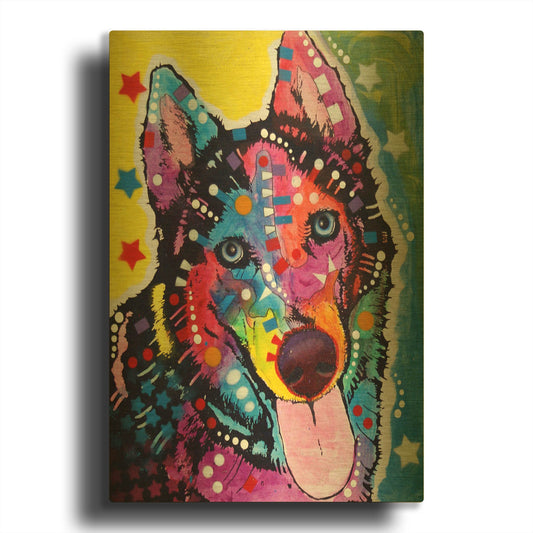 'Husky' By Dean Russo Gold Metal Wall Art