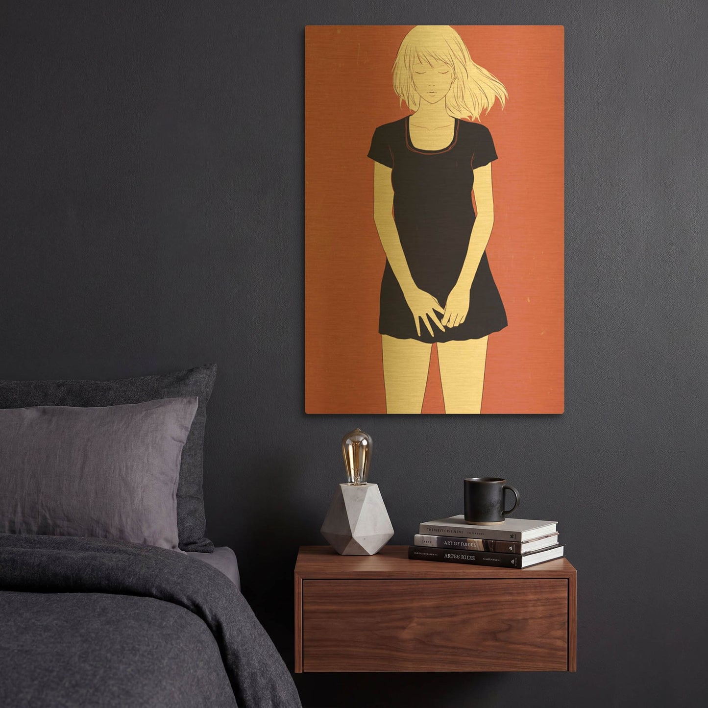 'Meditation' By Sai Tamiya Gold Metal Wall Art