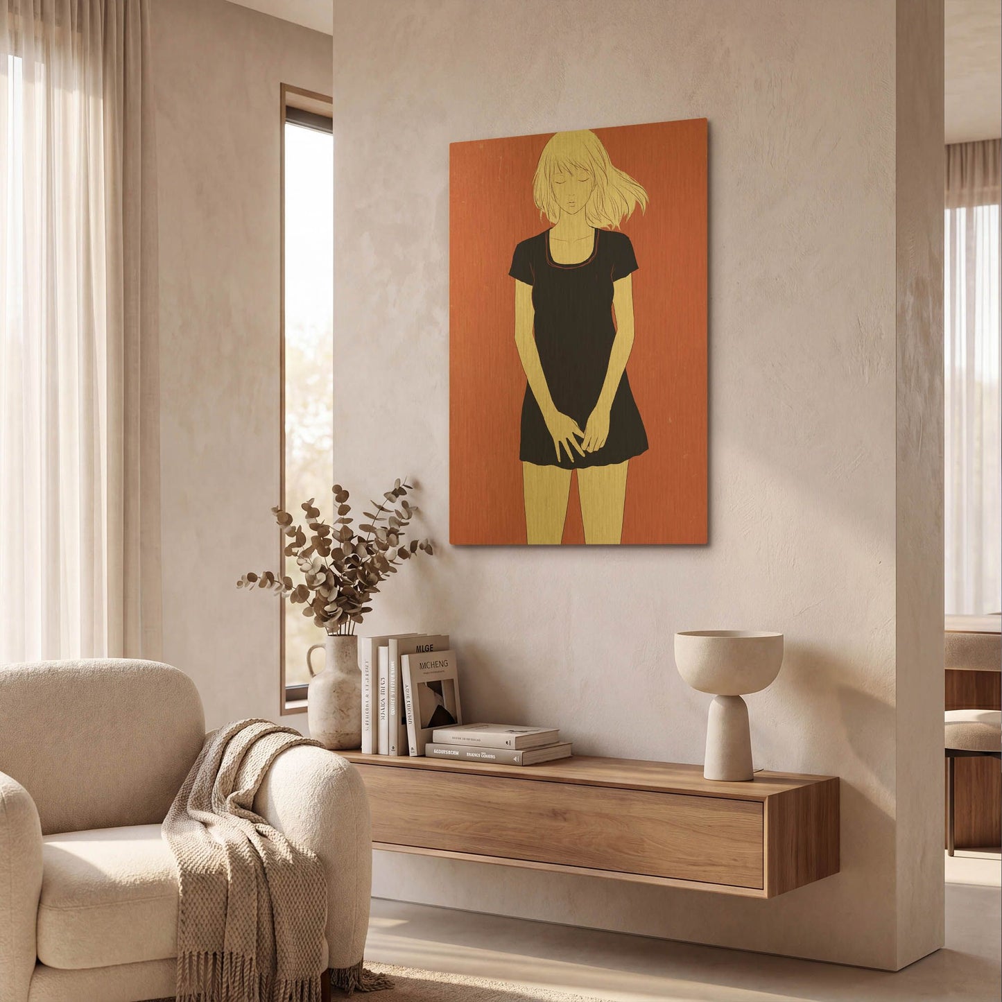'Meditation' By Sai Tamiya Gold Metal Wall Art