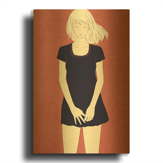 'Meditation' By Sai Tamiya Gold Metal Wall Art