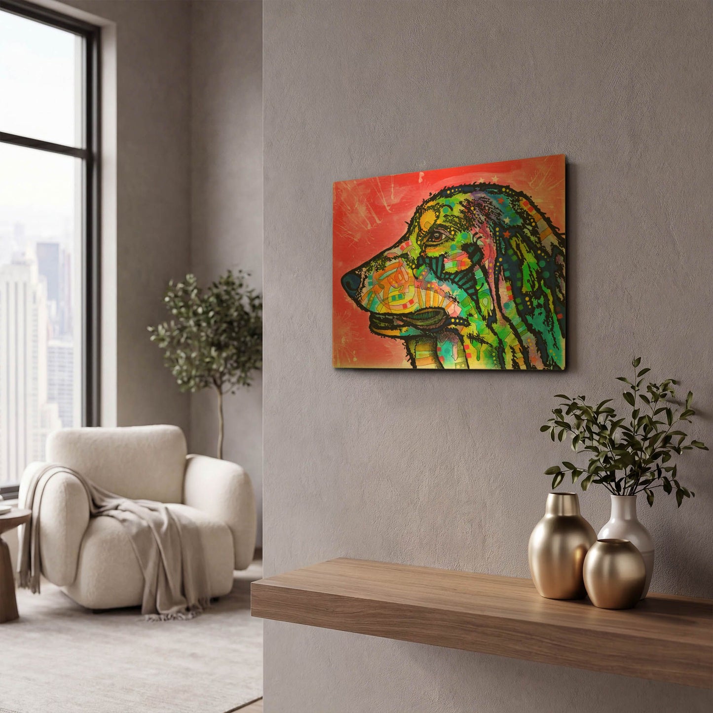 'Quinn' By Dean Russo Gold Metal Wall Art