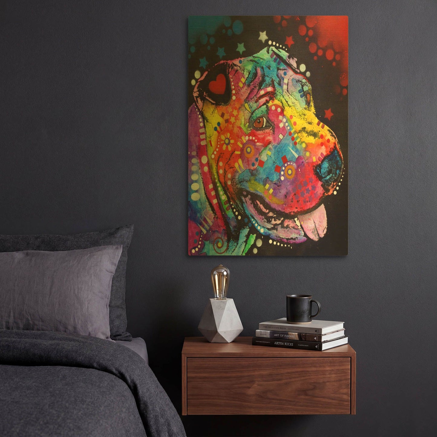 'Shar Pei' By Dean Russo Gold Metal Wall Art