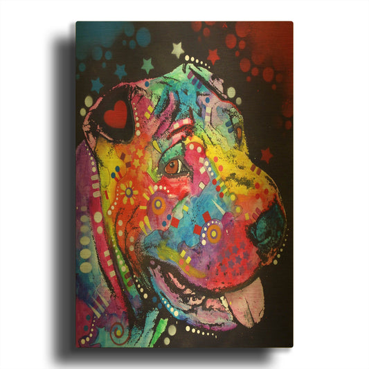 'Shar Pei' By Dean Russo Gold Metal Wall Art