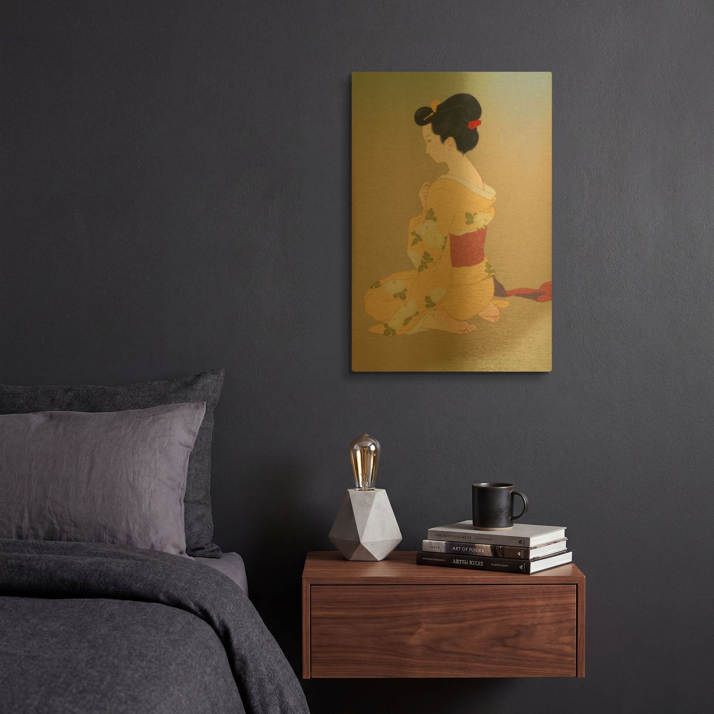 'Yogokoro' By Sai Tamiya Gold Metal Wall Art