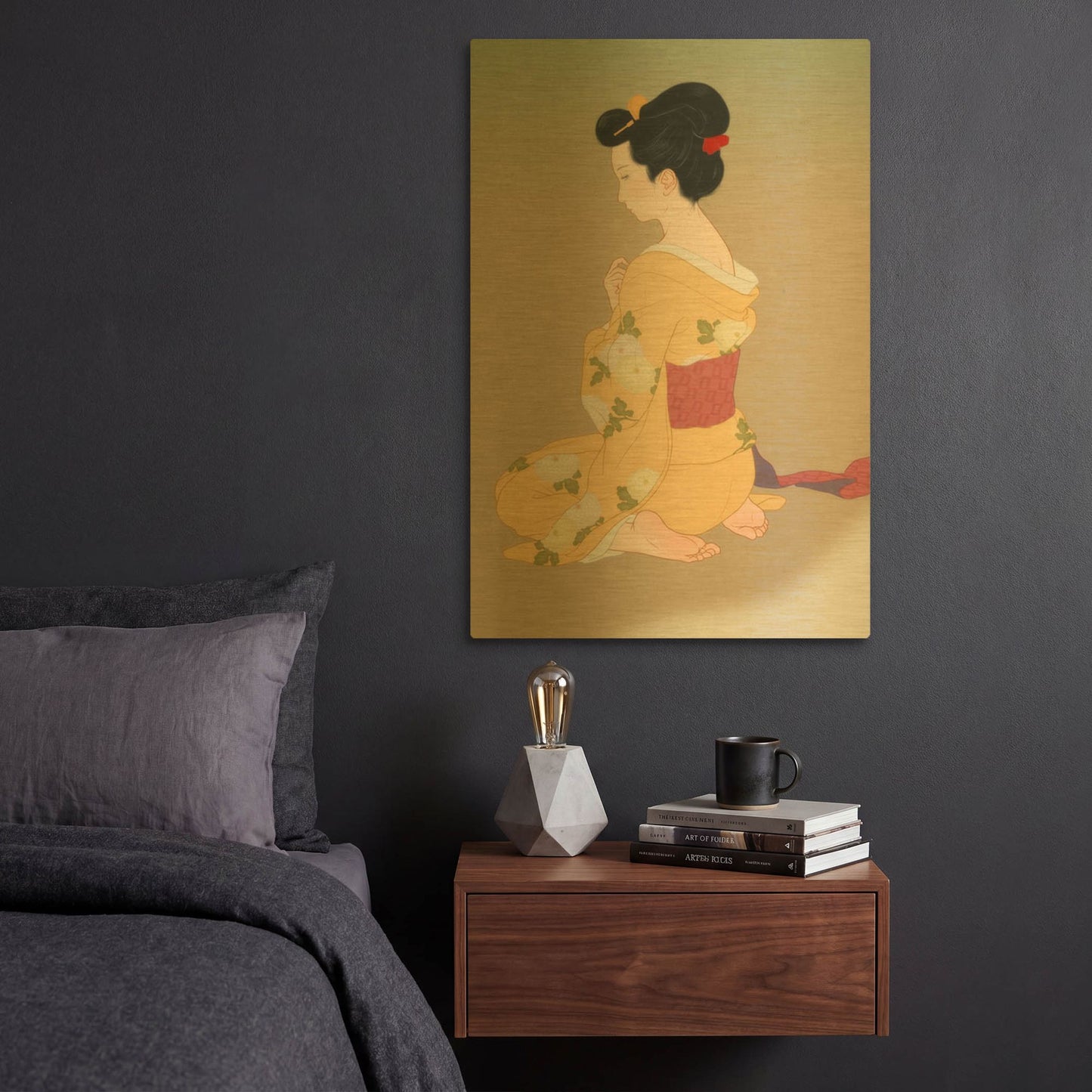 'Yogokoro' By Sai Tamiya Gold Metal Wall Art