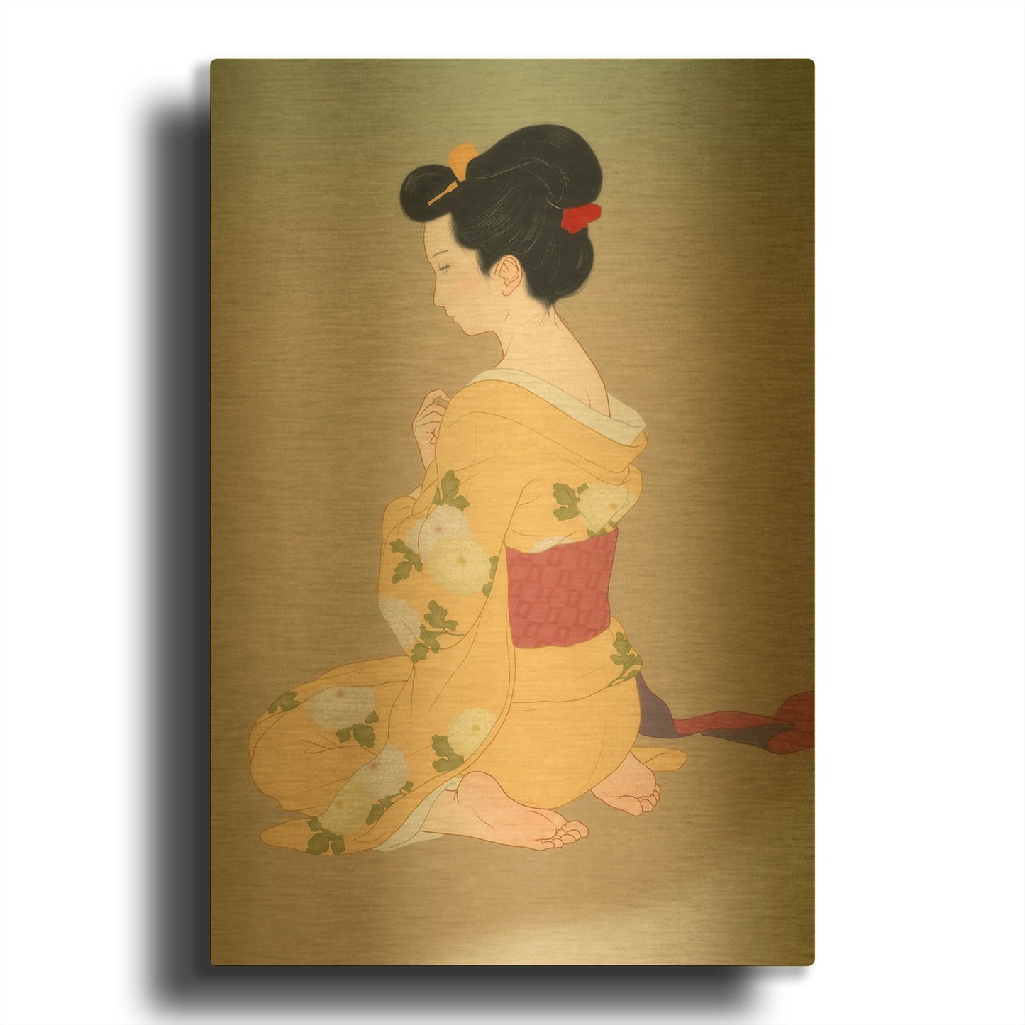 'Yogokoro' By Sai Tamiya Gold Metal Wall Art