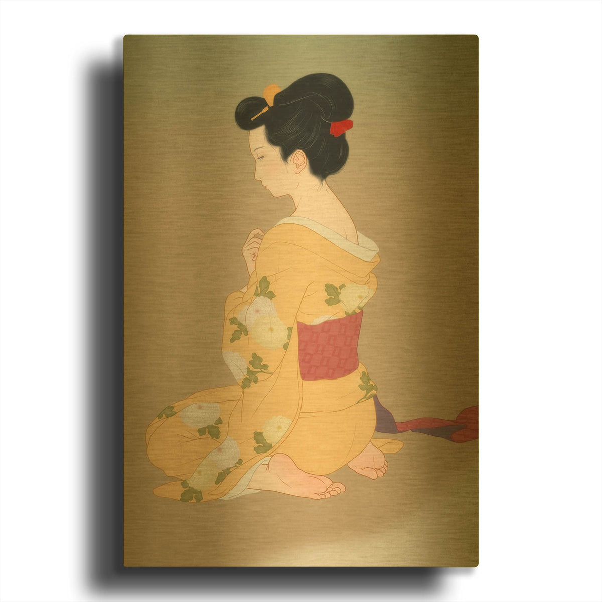 'Yogokoro' By Sai Tamiya Gold Metal Wall Art