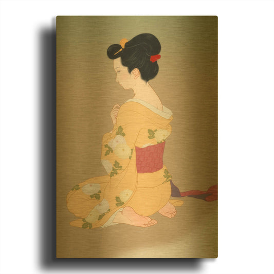 'Yogokoro' By Sai Tamiya Gold Metal Wall Art