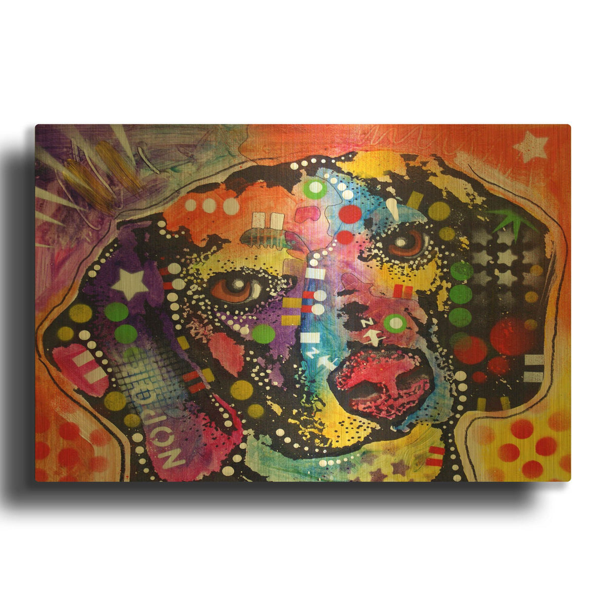 'Spotted Beagle' By Dean Russo Gold Metal Wall Art