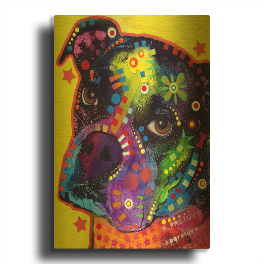 'Young Boxer 121609' By Dean Russo Gold Metal Wall Art