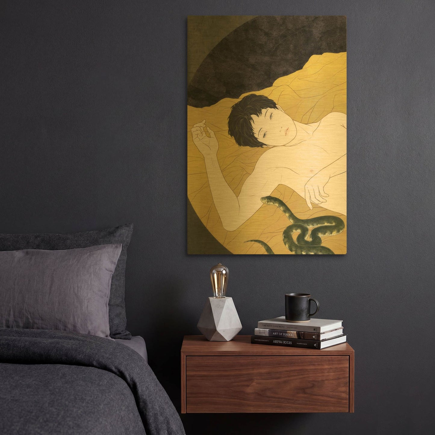 'Utsutsu' By Sai Tamiya Gold Metal Wall Art