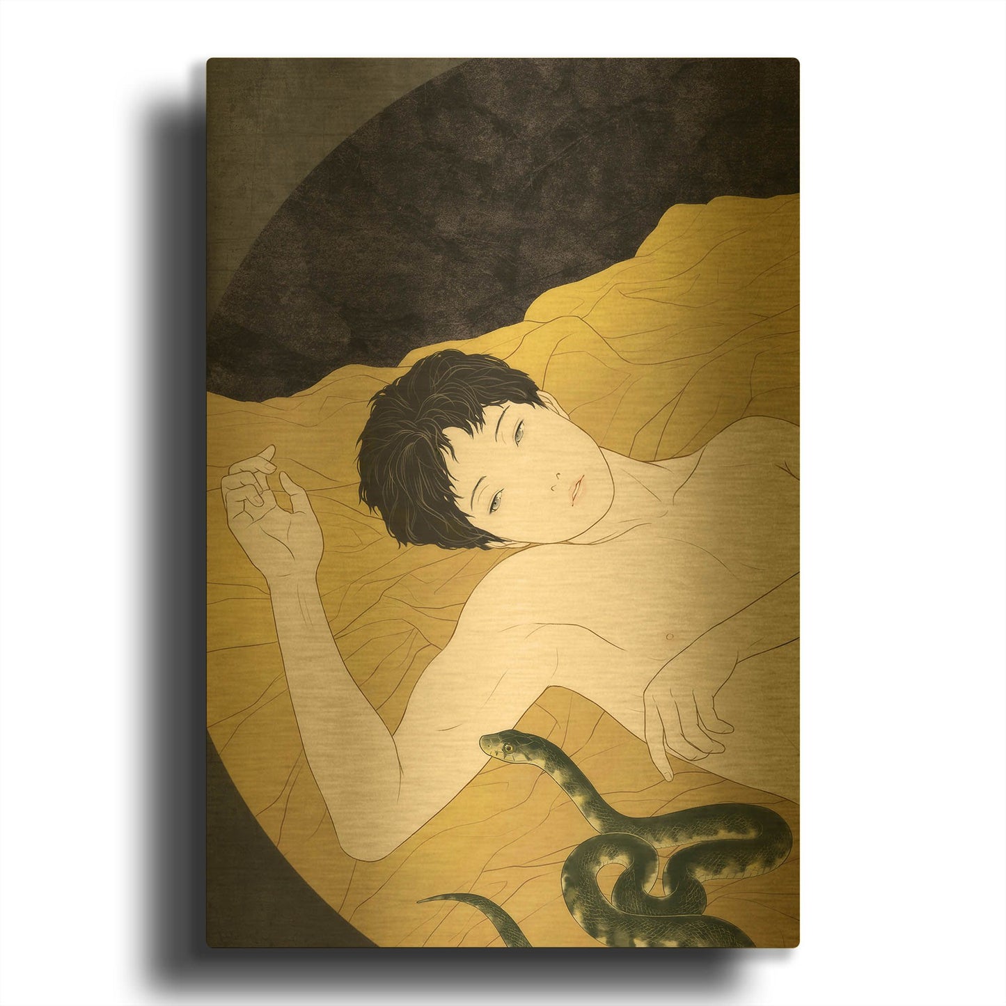 'Utsutsu' By Sai Tamiya Gold Metal Wall Art