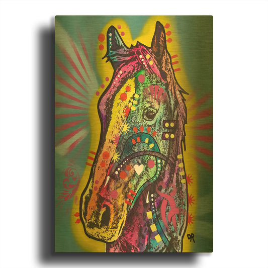 'Gift Horse' By Dean Russo Gold Metal Wall Art