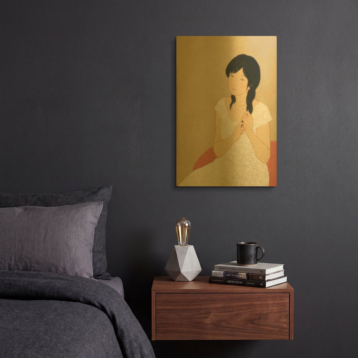 'Shizuka' By Sai Tamiya Gold Metal Wall Art