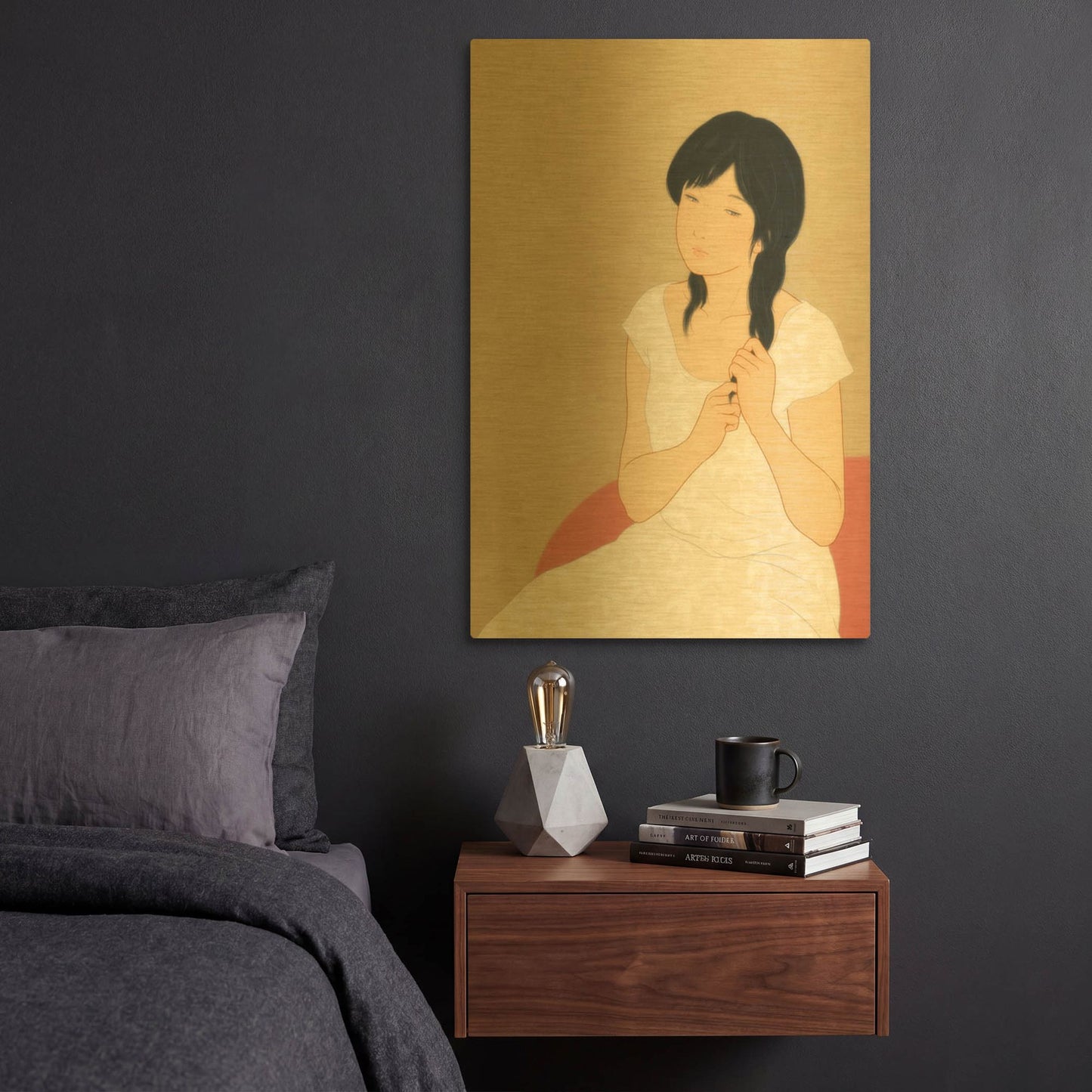 'Shizuka' By Sai Tamiya Gold Metal Wall Art