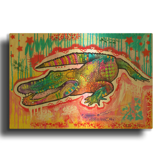 'Alligator 2' By Dean Russo Gold Metal Wall Art