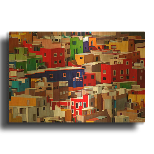 'Color town' By Ata Alishahi Gold Metal Wall Art