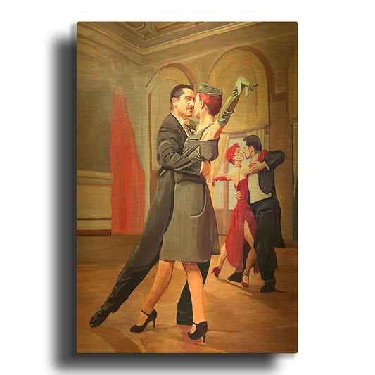 'Dance with me' By Ata Alishahi Gold Metal Wall Art