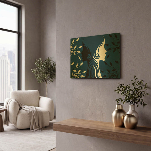 'Faces' By Ata Alishahi Gold Metal Wall Art