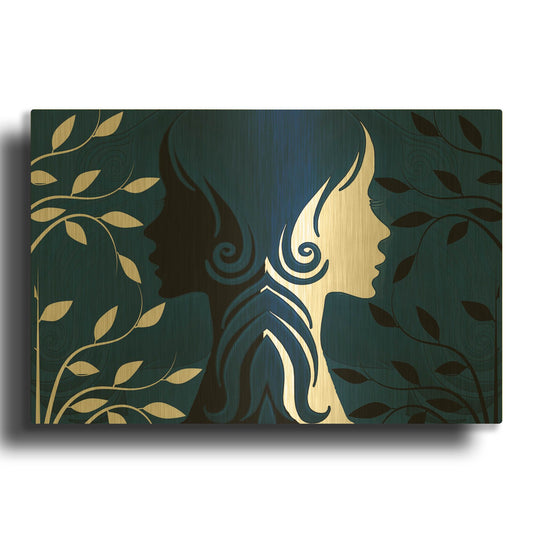 'Faces' By Ata Alishahi Gold Metal Wall Art