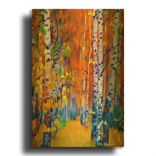 'Autumn' By Ata Alishahi Gold Metal Wall Art
