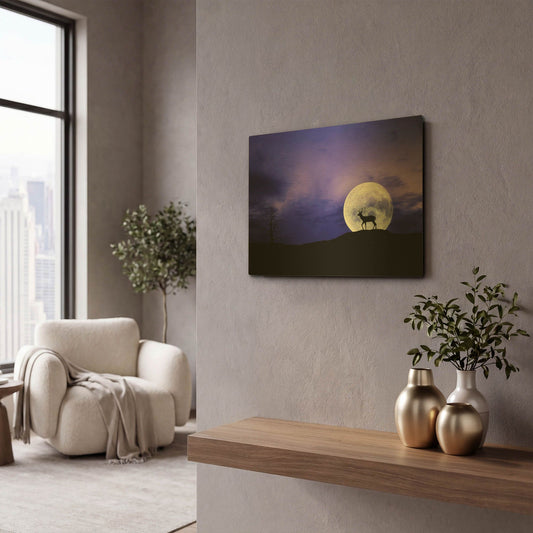 'Big Moon' By Ata Alishahi Gold Metal Wall Art