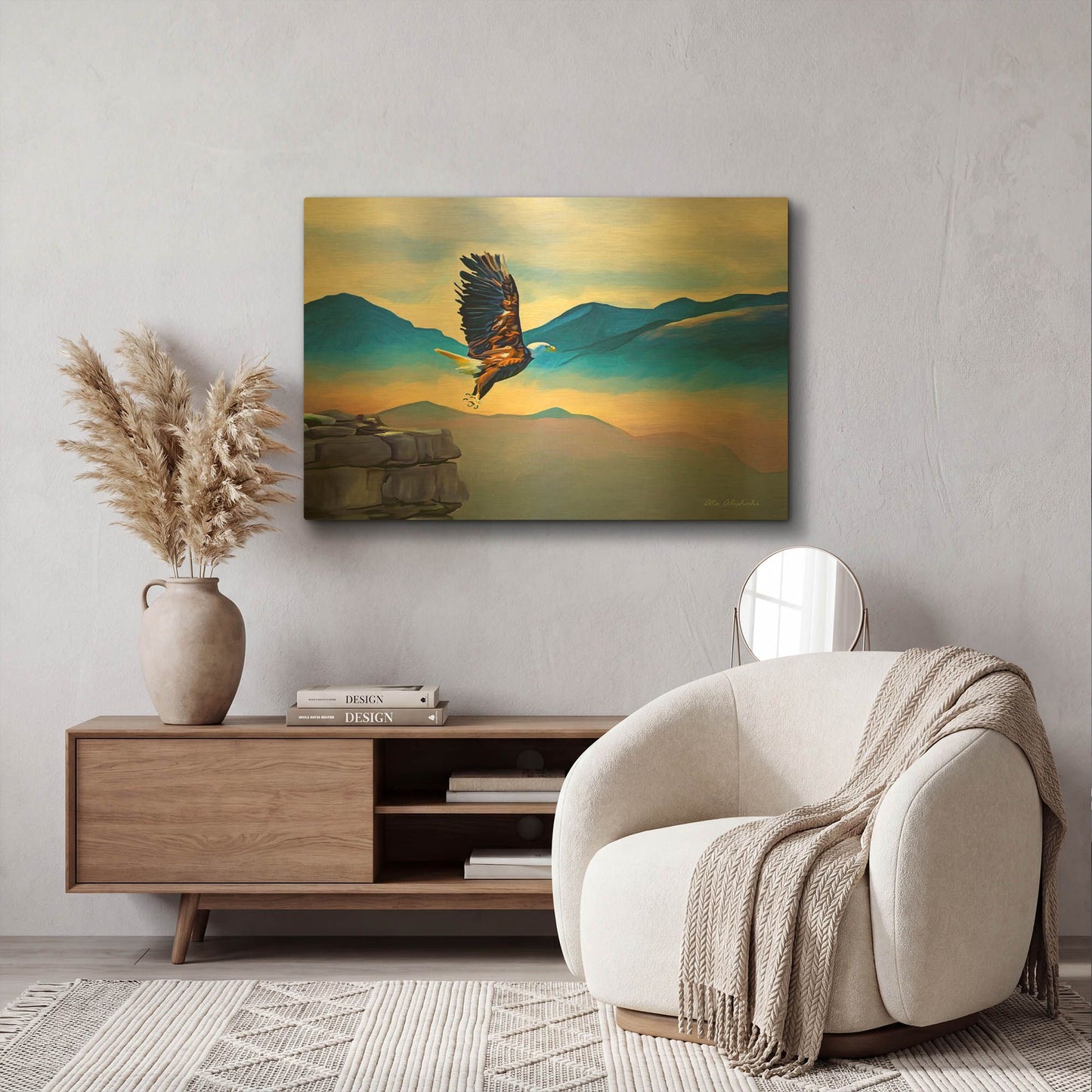 'Fly Higher' By Ata Alishahi Gold Metal Wall Art