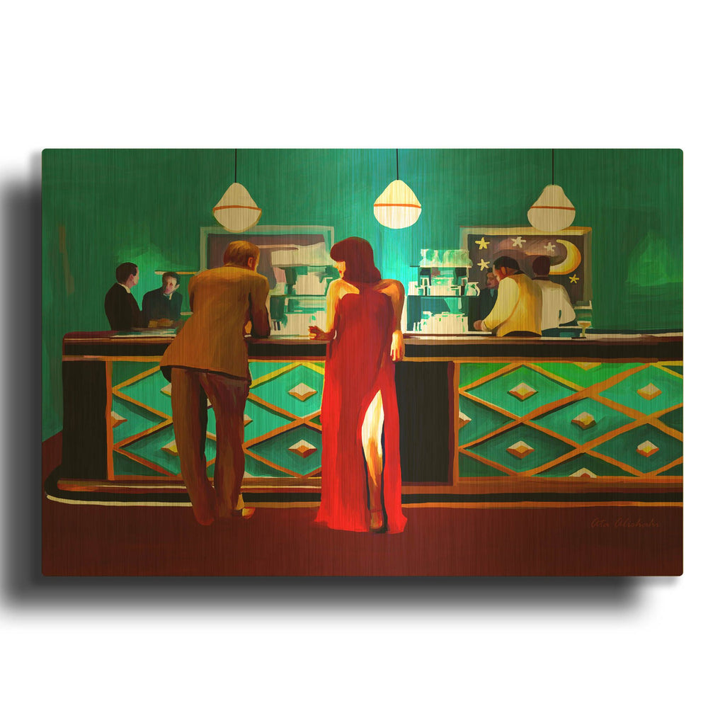 'Bar' By Ata Alishahi Gold Metal Wall Art