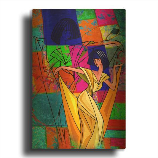 'Color Dance' By Ata Alishahi Gold Metal Wall Art