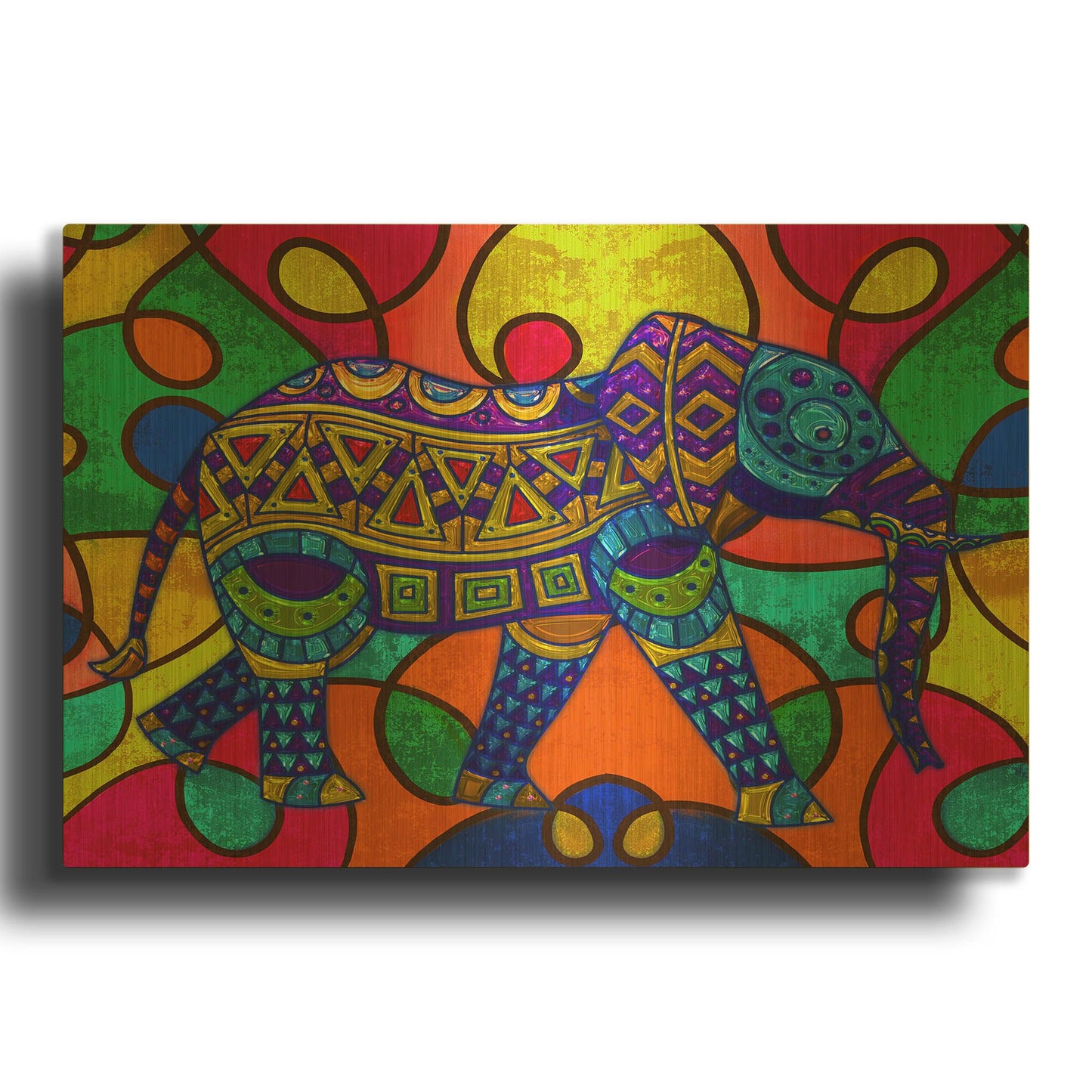 'Elephant' By Ata Alishahi Gold Metal Wall Art