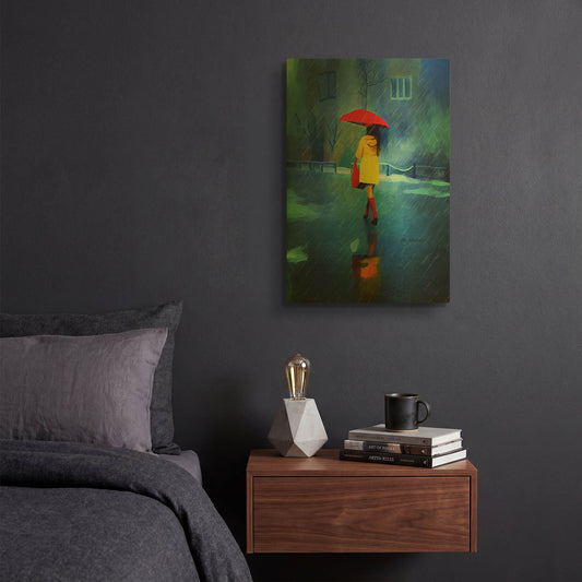 'Rainy Day' By Ata Alishahi Gold Metal Wall Art