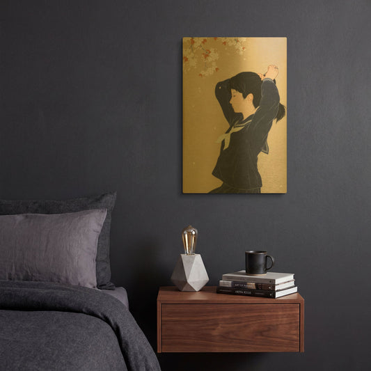 'Spring' By Sai Tamiya Gold Metal Wall Art