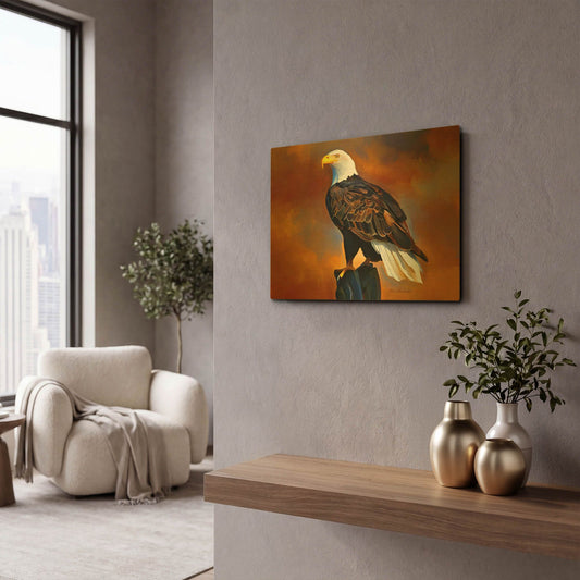 'The Eagle' By Ata Alishahi Gold Metal Wall Art
