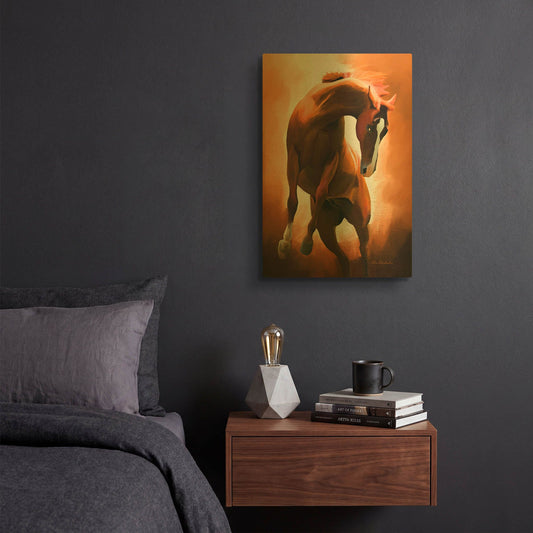'Wild Horse' By Ata Alishahi Gold Metal Wall Art