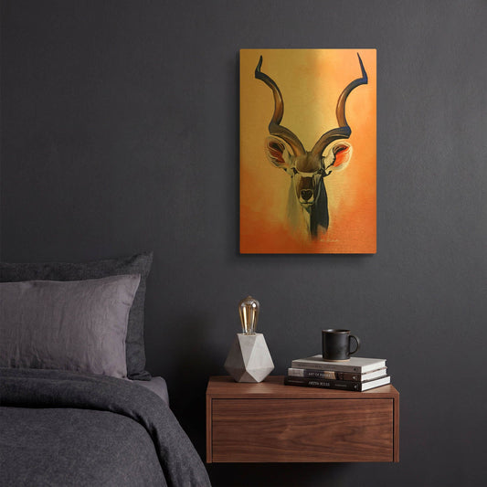 'Antelope Head' By Ata Alishahi Gold Metal Wall Art